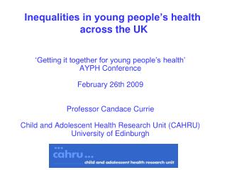 Inequalities in young people’s health across the UK