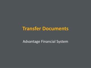 Transfer Documents