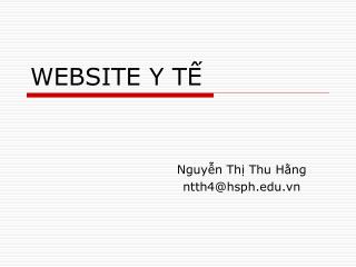 WEBSITE Y TẾ