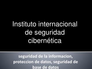 Instituto internacional de seguridad cibernética