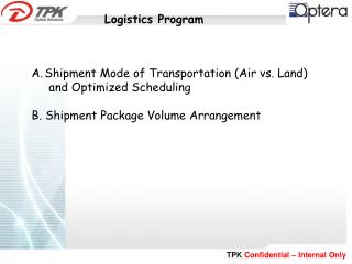 Logistics Program