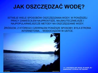 JAK OSZCZĘDZAĆ WODĘ?