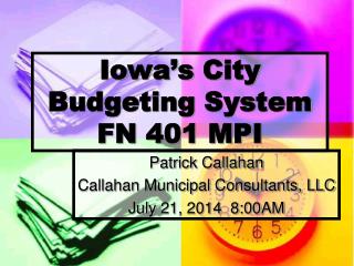 Iowa’s City Budgeting System FN 401 MPI