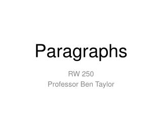 Paragraphs