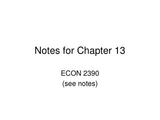 Notes for Chapter 13