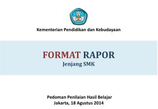 FORMAT RAPOR Jenjang SMK
