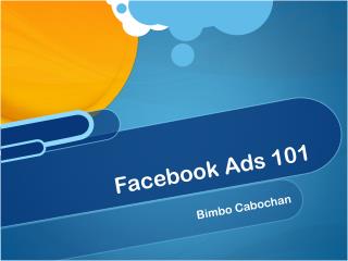 Facebook Ads 101