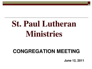 St. Paul Lutheran Ministries
