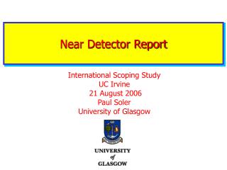 Near Detector Report