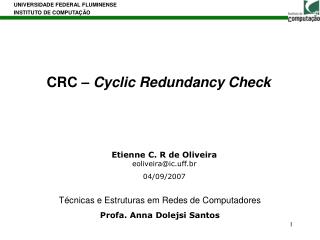 CRC – Cyclic Redundancy Check