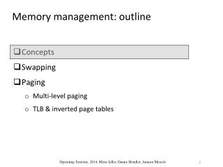 Memory management: outline