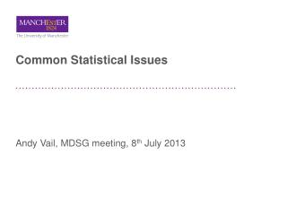 Common Statistical Issues