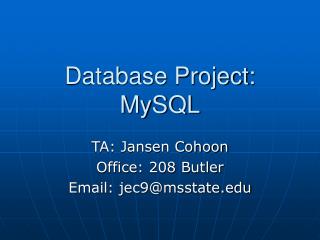 Database Project: MySQL
