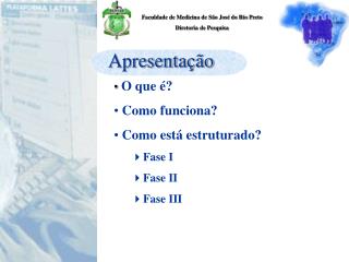 O que é? Como funciona? Como está estruturado? Fase I Fase II Fase III