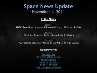 Space News Update - November 4, 2011 -