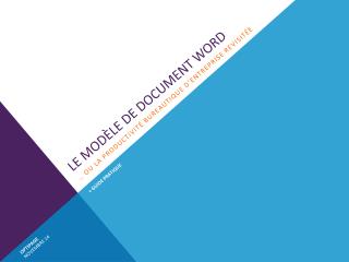 LE MODÈLE DE DOCUMENT WORD