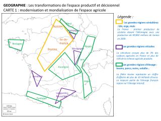 Les grandes régions céréalières : blé, orge, maïs