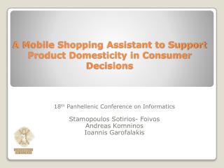 A Mobile Shopping Assistant to Support Product Domesticity in Consumer Decisions