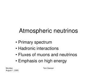 Atmospheric neutrinos