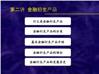 第二讲 金融衍生产品