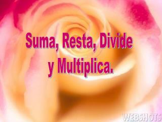 Suma, Resta, Divide y Multiplica.