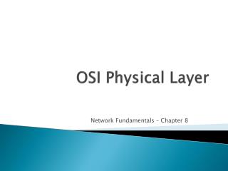 OSI Physical Layer