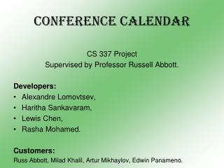 Conference Calendar