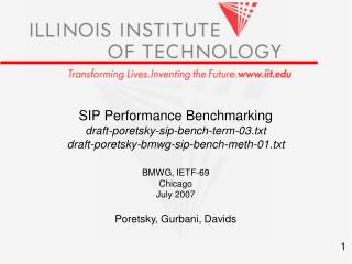 SIP Performance Benchmarking draft-poretsky-sip-bench-term-03.txt