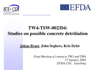 TW4-TSW-002/D4: Studies on possible concrete detritiation