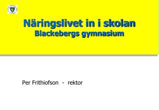 Näringslivet in i skolan Blackebergs gymnasium