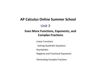 AP Calculus Online Summer School