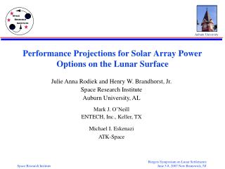 Performance Projections for Solar Array Power Options on the Lunar Surface