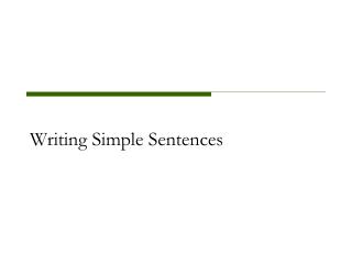 Writing Simple Sentences