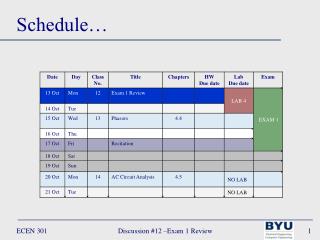 Schedule…