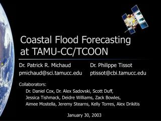 Coastal Flood Forecasting at TAMU-CC/TCOON