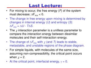 Last Lecture: