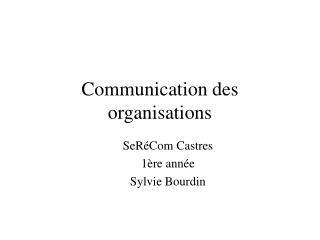 Communication des organisations