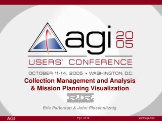 Collection Management and Analysis &amp; Mission Planning Visualization