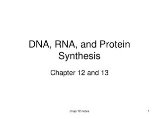 DNA, RNA, and Protein Synthesis