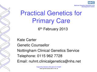 Practical Genetics for Primary Care