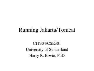 Running Jakarta/Tomcat