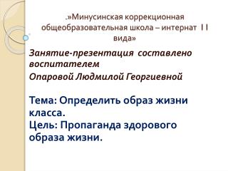 .»Минусинская коррекционная общеобразовательная школа – интернат I I вида»