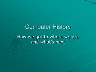 Computer History