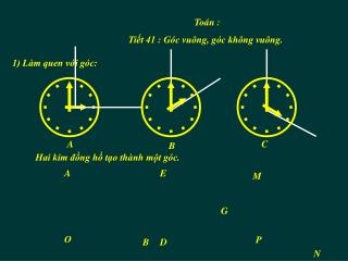 Tiết 41 : Góc vuông, góc không vuông.