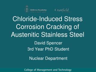 Chloride-Induced Stress Corrosion Cracking of Austenitic Stainless Steel