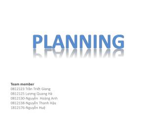 PLANNING