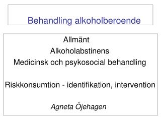 Behandling alkoholberoende