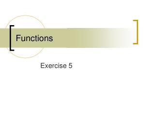 Functions