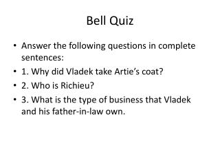 Bell Quiz