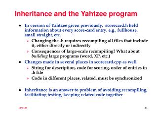 Inheritance and the Yahtzee program